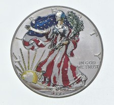 1999 Beautifully Painted/Sticker American Silver Eagle 1 Oz. .999 Fine *567