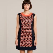 The Webster Miami for Target Mod Shift Dress Pink Navy Retro Swirl Print Size 4