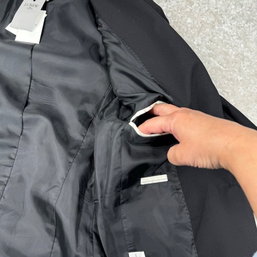 Chaqueta Blazer J Crew Mujer 00 Petite Negro Abrigo Deportivo 100% Lana Traje 2 Botones. - Imagen 6 de 10