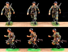Hausser Elastolin German Bundeswehr - 6 painted 70mm plastic soldiers - 1970s