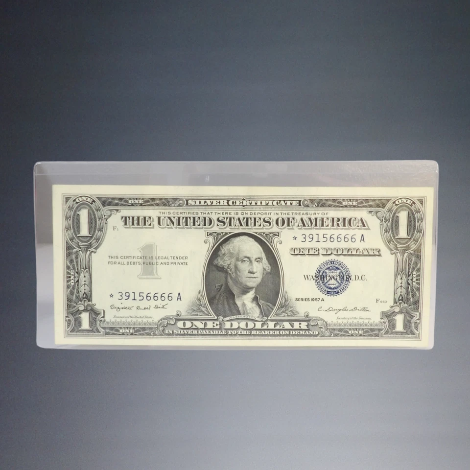 US 1957A $1 ONE DOLLAR SILVER CERTIFICATE BLUE STAR NOTE *39156666A BANKNOTE - Image 4 of 4