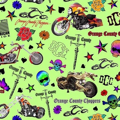Michael Miller Stoff - Orange County Choppers Tattoo - 100% Baumwollstoff
