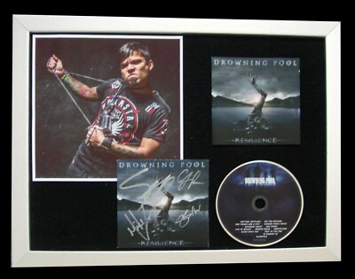 DROWNING POOL+SIGNIERT+GERAHMT+RESILIENZ+KÖRPER=100% ORIGINAL+EXPRESS GLOBAL SHIP!