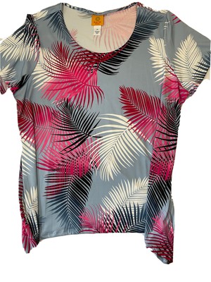 Ruby Rd Womens Large Blue Pink Floral Shirt Top Blouse 2X Retail $58 Career Work