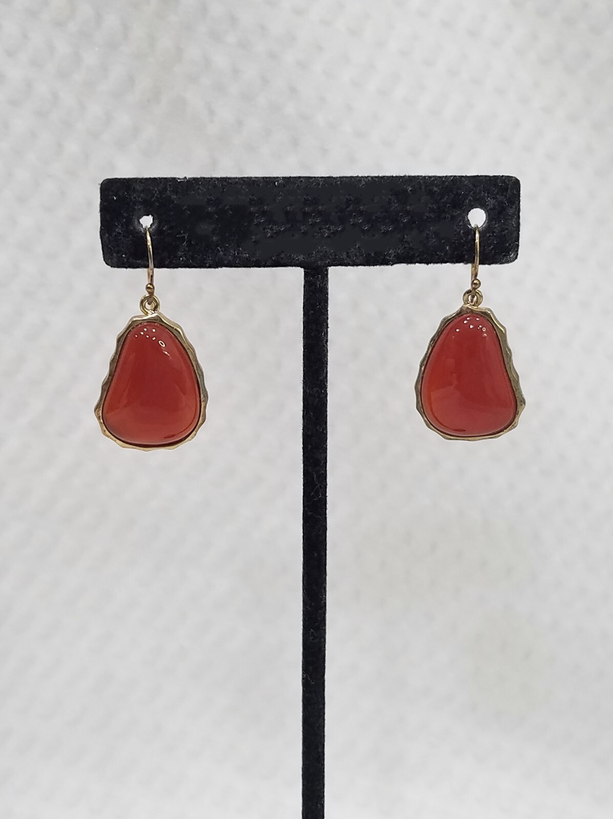 Translucent Carnelian Agate Crystal and Gold Tone… - image 4