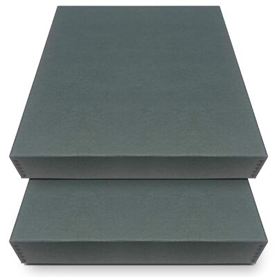 2 Pack 16.75x20.75x3 Gray Acid-Free Archival Storage Box Document Craft Artwork