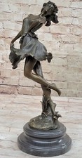 ART DECO TALL CLASSIC DANCER SIGNED CESARO BRONZE FIGURINE STATUE SCULPTURE Gift