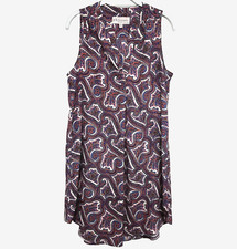 Philosophy Dress Womens M Sleeveless V-Neck Loose Fit Paisley Print Multicolor