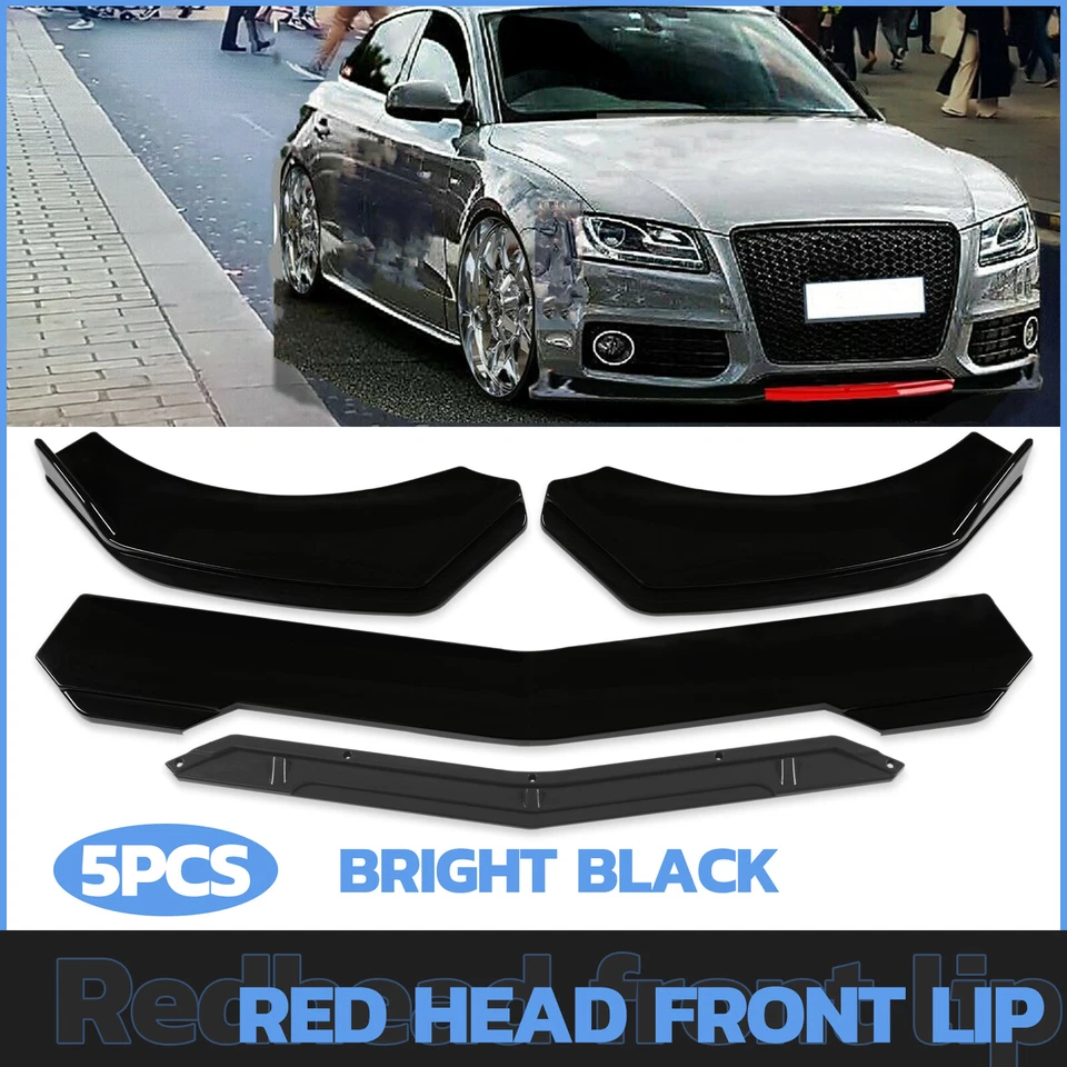 Glossy Black Front Bumper Lip Splitter Spoiler + Stut Rods For Nissan Frontier - Image 4 of 4