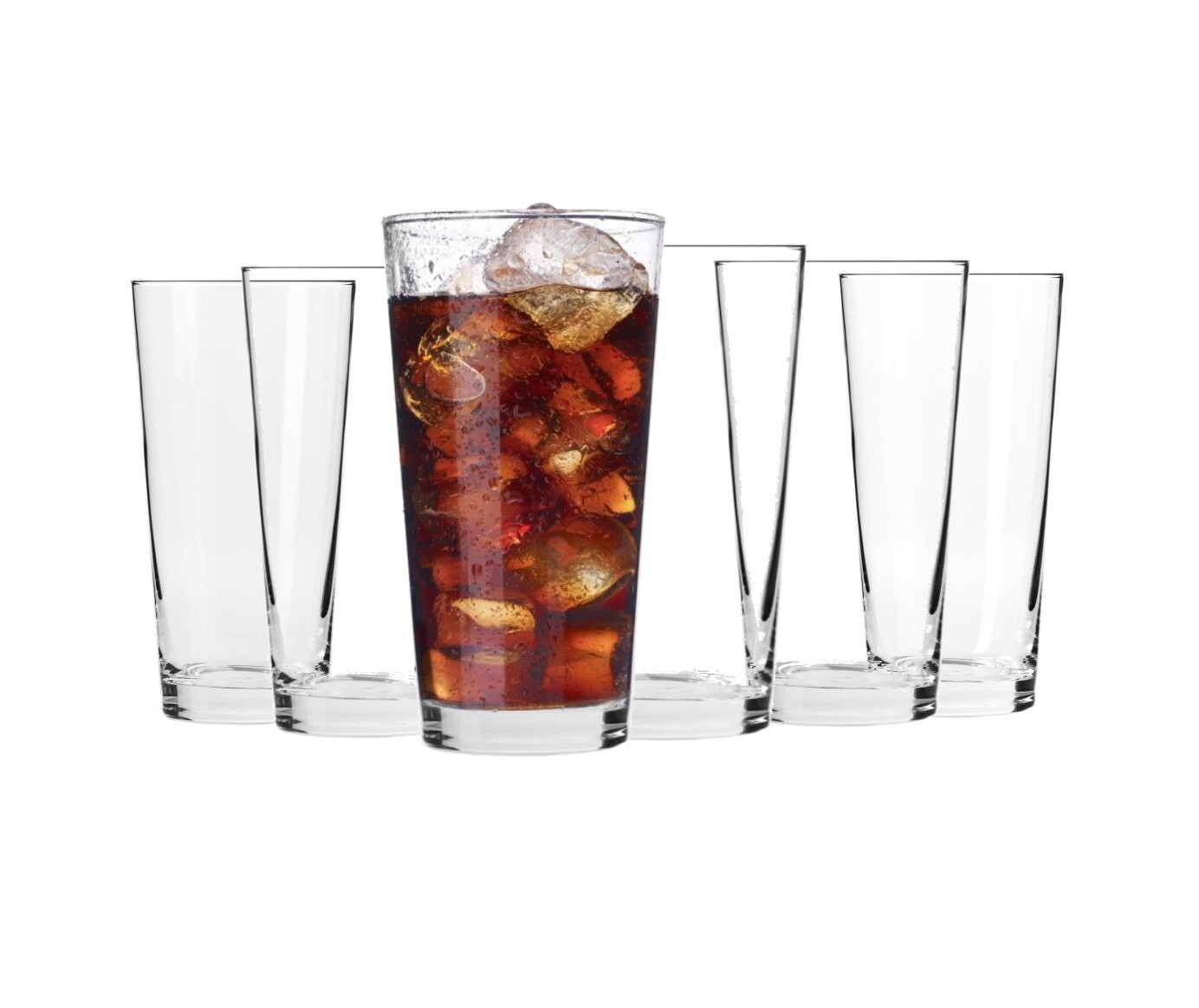 6 x Highball Glasses Long Hiball Tumblers Tall Drink Water Juice Cocktail 350ml