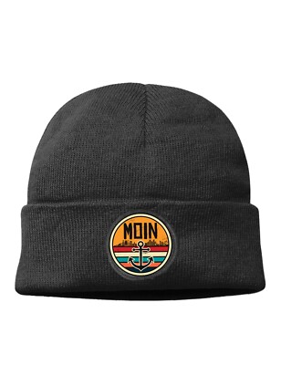 Unisex Beanie Hat with Colourful Moin Print for Gift for Men & Women