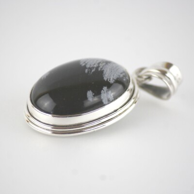 Schneeflocke Obsidian Sterling Silber Anhänger