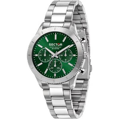 Armbanduhr Sektor 270 r3253578030 Stahl Multifunktions- Grün Herren Damen 41 MM