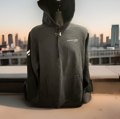 Mens XL Black Morning Consult Under Armour Hooded Sweatshirt Black Free Shipping