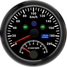 Tachimetro GPS 85mm 0-200 Km/H Misuratore Tachimetro 0-8000RPM per Auto Moto