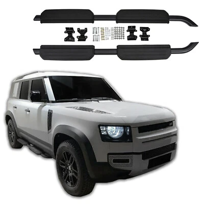Marche-Pieds Latéraux Aluminium Pour Land Rover Defender Depuis 2020 L663 - Photo 1/4