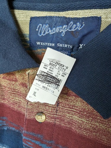 Polo Vaquero Azteca Suroeste XL Para Hombre Wrangler De Colección Para Hombre Nuevo con Etiquetas - Imagen 4 de 10