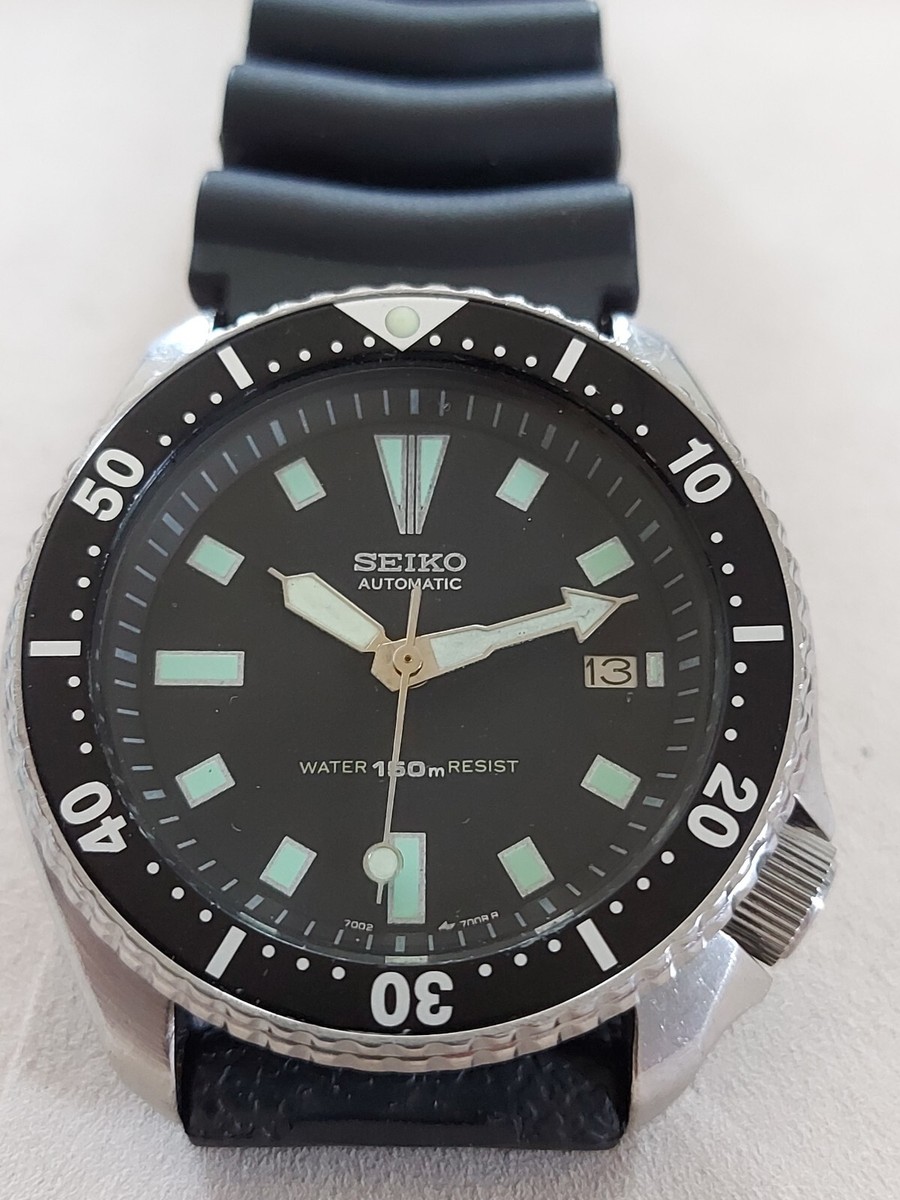 AUTHENTIC SEIKO 7002-7001 Blk DIAL AUTOMATIC ORIGINAL PATINA AUTHENTIC SEIKO 7002-7001 Blk DIAL AUTOMATIC ORIGINAL PATINA