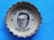 COCA COLA COKE NFL ALL STAR BOTTLE CAP "DOUG ATKINS"~#81~DE~BEARS~1960'S ERA