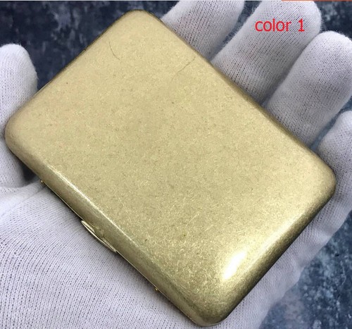 Nuevo Hecho a Mano Metal Latón Tallado Cigarrillos Porta Caja Soporta 16 Cigarrillos - Imagen 12 de 12