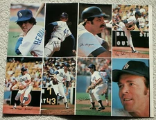 Los Angeles LA Dodgers Baseball Two Sided Poster 1978 Stadium 8 Players Garvey