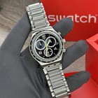 NEW✅ LIMITED✅ Swatch Irony SPRINKLED WATER Tachymeter Steel Men's Watch YVS411