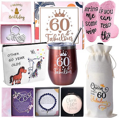 60Th Birthday Gifts for Women 9 Happy Gift Box for Women Tuning 60 Wife Mom  Sist