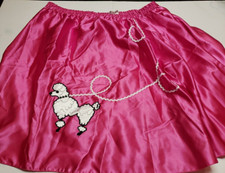 3 BIG NOTES Adult Hot Pink Poodle Skirt Light Pink Shirt 50's Costume Sz. XL