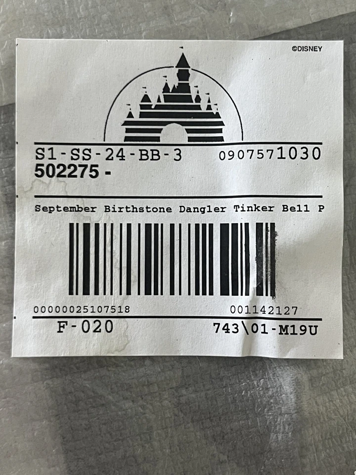 Cartera Disney Shopping Tinker Bell piedra natal azul septiembre 2009 LE 250 prendedor raro Foto 4 de 4