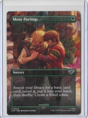 mtg lotr borderless cards MTG Many Partings Borderless Lord of the Rings (LTR) Common Card #0445  Unplayed