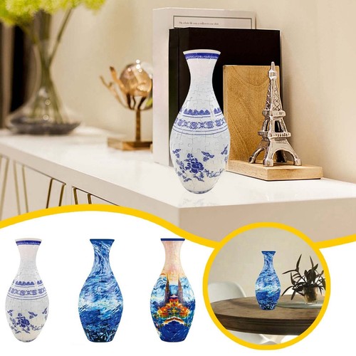 3D Puzzle Vase 9.6 Inch 160PCS Jig-saw Puzzles Blue And White Porcelain Gift