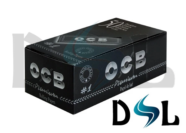 1 5 10 25 50 OCB PREMIUM BLACK #1 REGULAR STANDARD SMALL SMOKING ROLLING PAPERS