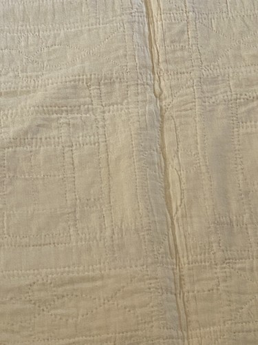 Fantastica Trapunta Vintage Blocco Nove Patch Cucita a Mano Casale Rosa Rosso 77" x 89" - Foto 17 di 21