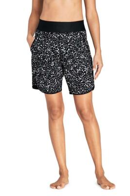 LANDS' END 18 Black 9'' Quick Dry Board Shorts w/ Panty NWT $65