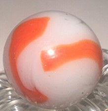 Superb " Alley Agate Swirl Orange White.