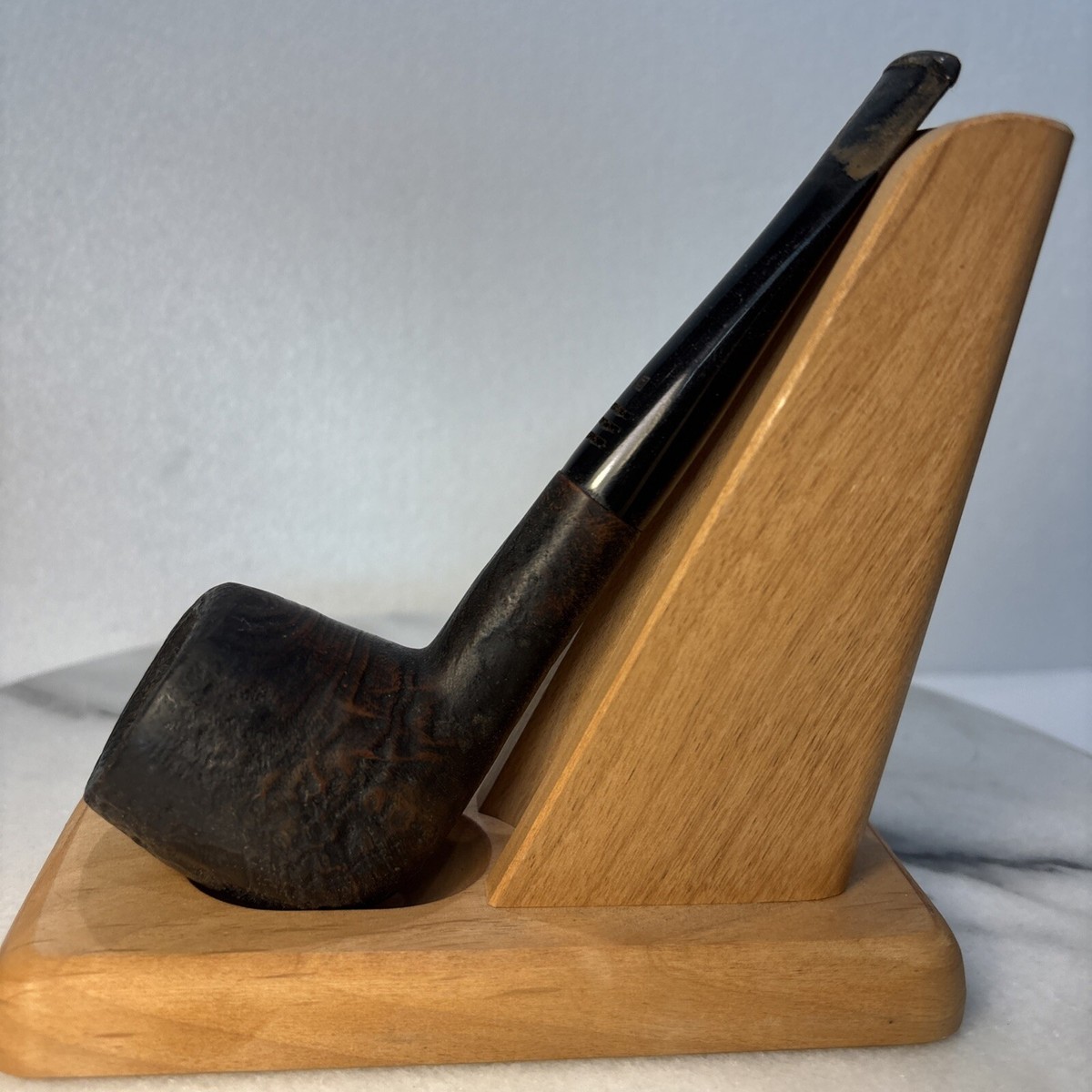 Vintage EA CAREY Magic Inch Grecian Tobacco Pipe Sandblasted Briar