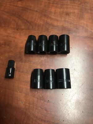 New 7 Pieces SET Of  Husky 6 Pt 1/2  Drive Sockets +Adaptor 3/8  To 1/2  Total 8