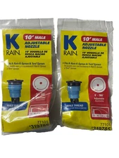 2 PACK K-Rain Sprinkler 10' Female Adjustable Nozzle adjustable 0-360