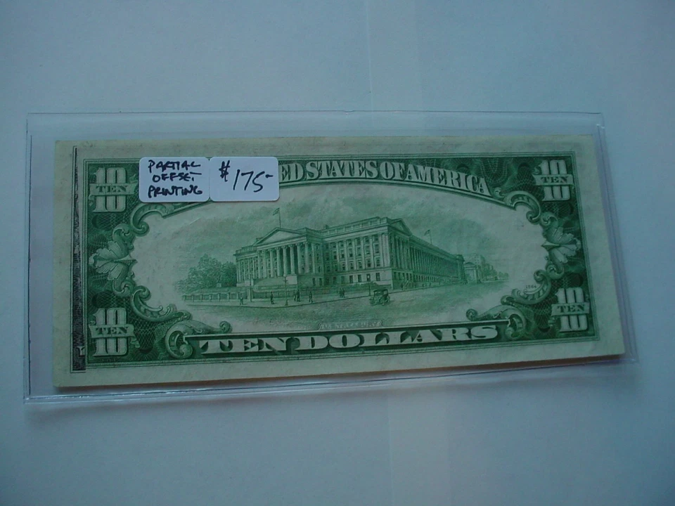 $10 Dollar Bill FRN 1950A Offset Printing Error Note Uncirculated Cleveland Ten - Image 2 of 4