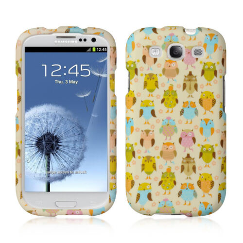 For Samsung Galaxy S III 3 Rubberized HARD Case Snap Phone Cover Fancy Owl - Picture 1 of 1