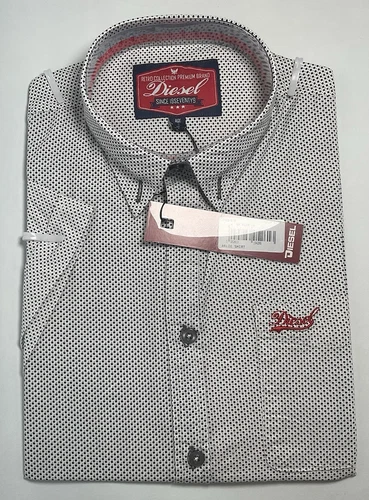 Diesel Navy Spot Pattern Short Sleeved Shirt Age 13 Tagged & Bagged - Picture 1 of 4