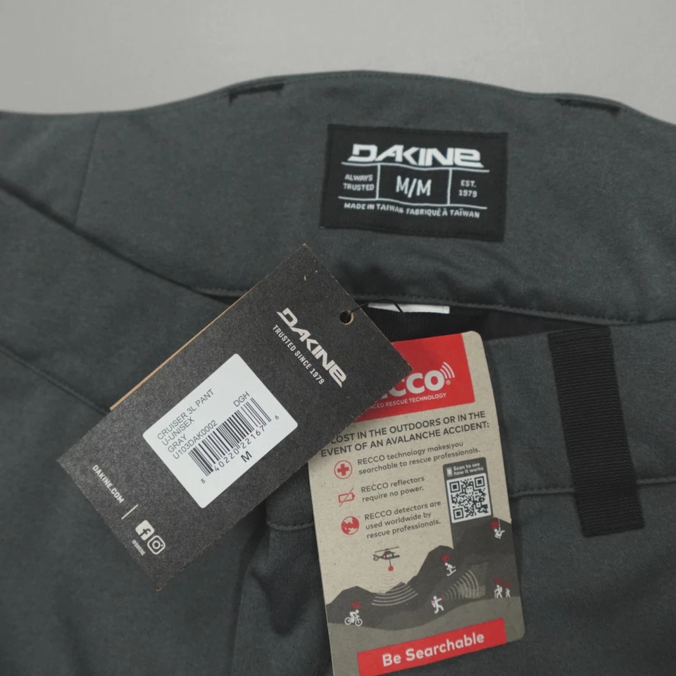 DAKINE Cruiser 3L Pant Unisex Gray Size M - Recco Adjustable Waist 32" Inseam - Image 3 of 4