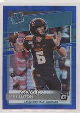 2020 Panini Donruss Optic Rated Rookies Blue Hyper Prizm Jake Luton #194 14gy