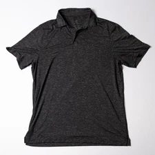 Champion Men’s Golf Polo L Black & Grey Pattern Short Sleeve Performance Shirt