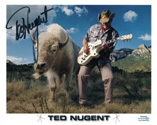 Ted Nugent Signed Autographed White Buffalo 8x10 Photo ACOA