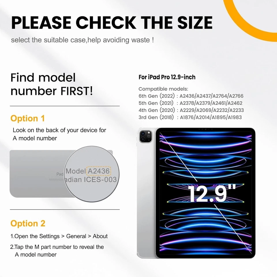 Rotating Case for iPad Pro 12.9 inch 6th/ 5th/ 4th/ 3rd Gen with Pencil Holder - Image 2 of 2