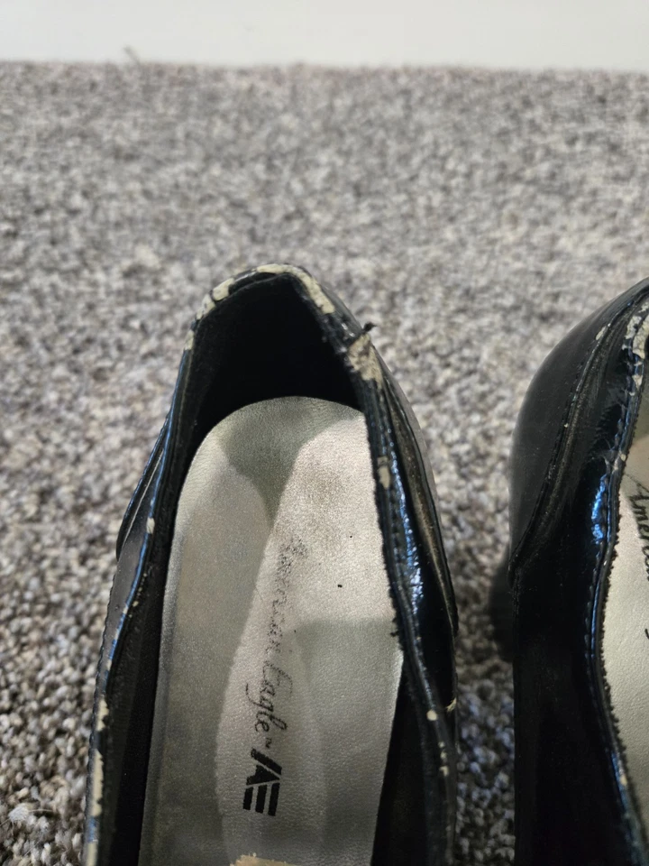 American Eagle Women’s Vintage Black Tie Pumps Size 9.5 Heels Dress Shoes  - Image 2 of 4