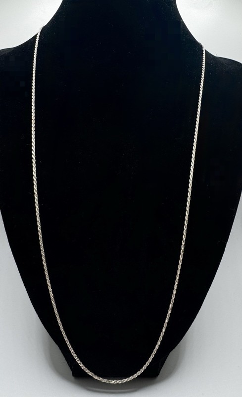 Sterling Silver Rope Chain Necklace 925 Italy 24in 3.89g