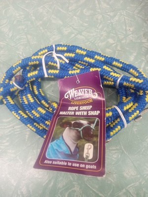 NWT Weaver Leather Rope Sheep & Goat Halter & Snap, Black. Multicolor, Blue 