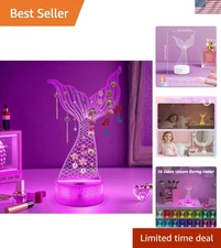 Mermaid Earring Organizer LED Display Jewelry Stand with 33 Slots